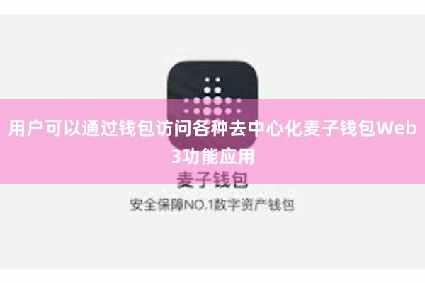 用户可以通过钱包访问各种去中心化麦子钱包Web3功能应用